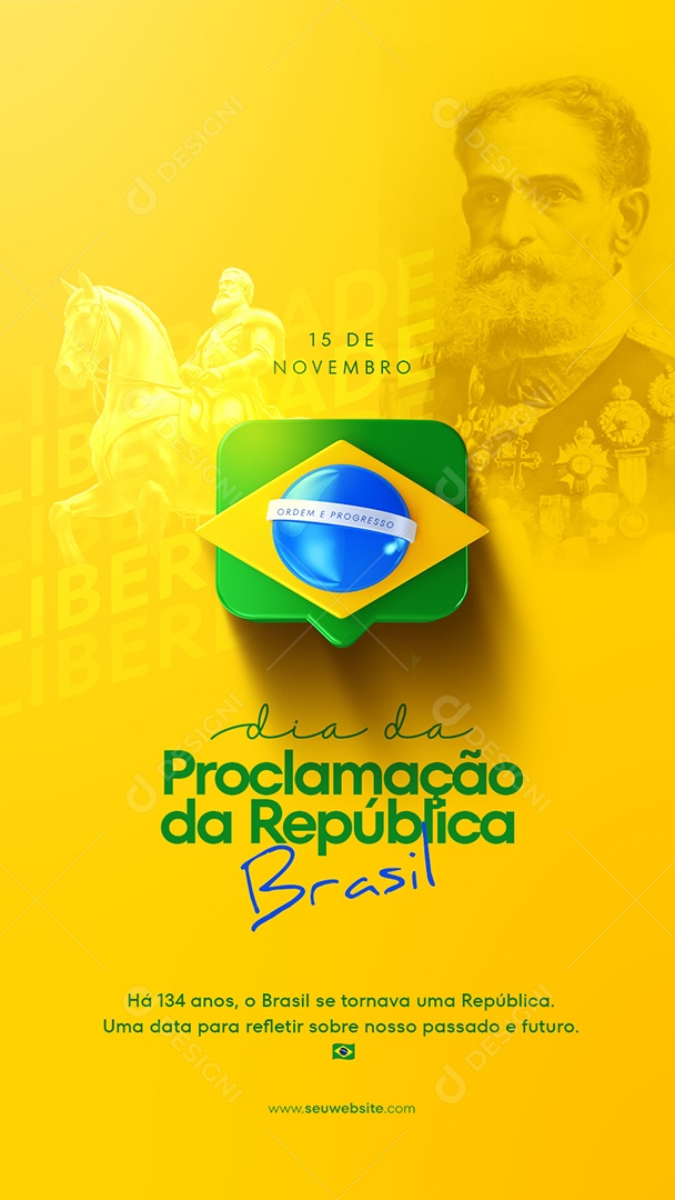 Social Media Story 15 De Novembro Dia Da Proclamação Da República PSD Editável