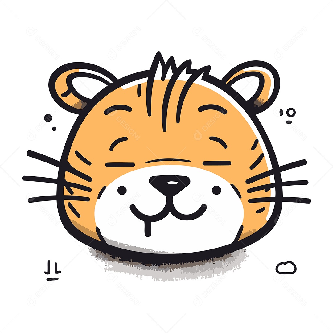 Rosto de Tigre Desenho Animado Ilustração Vetor EPS