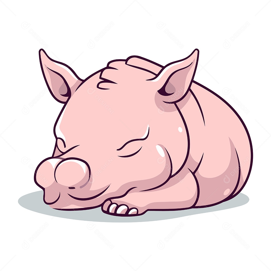 Porco de Desenho Animado Ilustração Vetor EPS