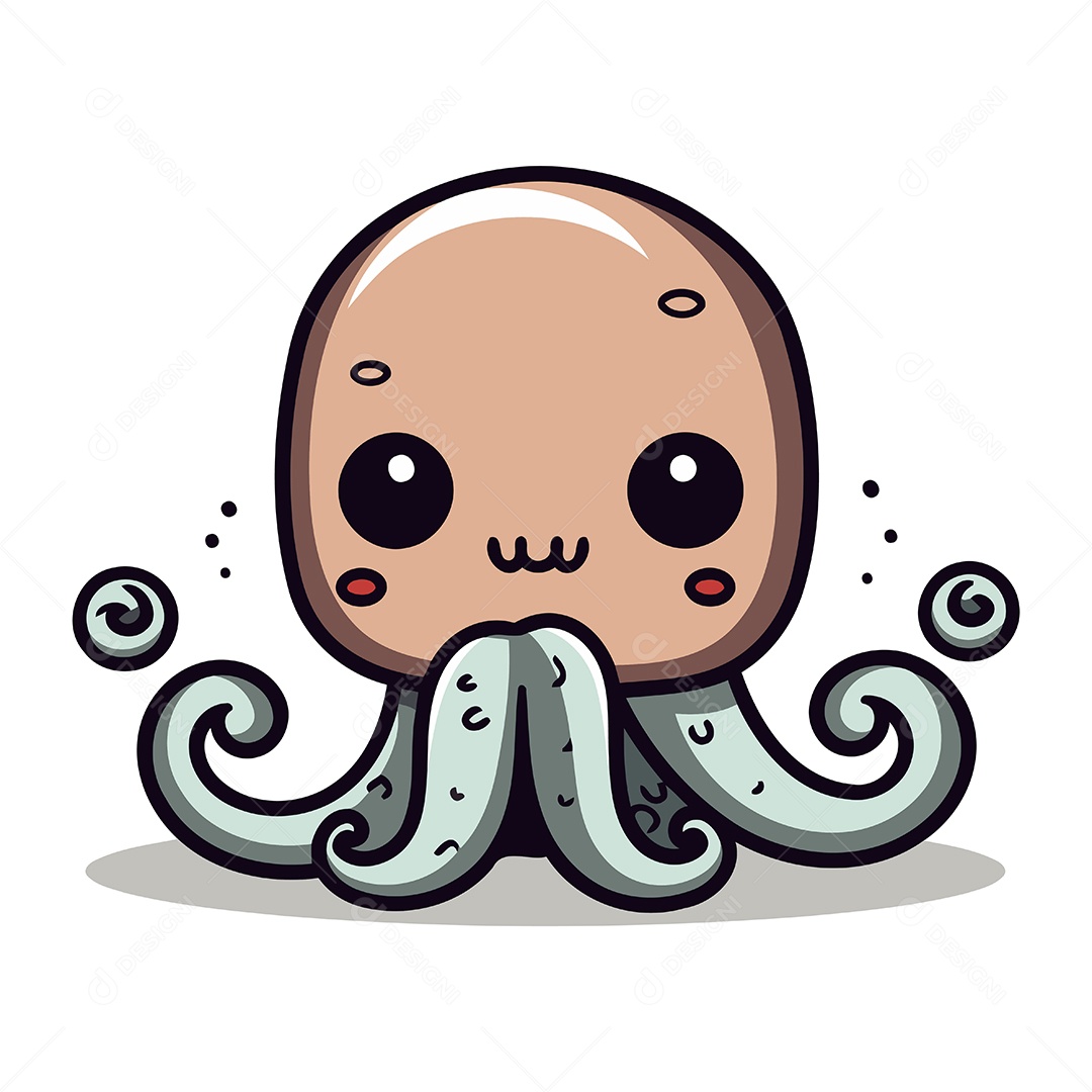 Polvo de Desenho Animado Ilustração Vetor EPS