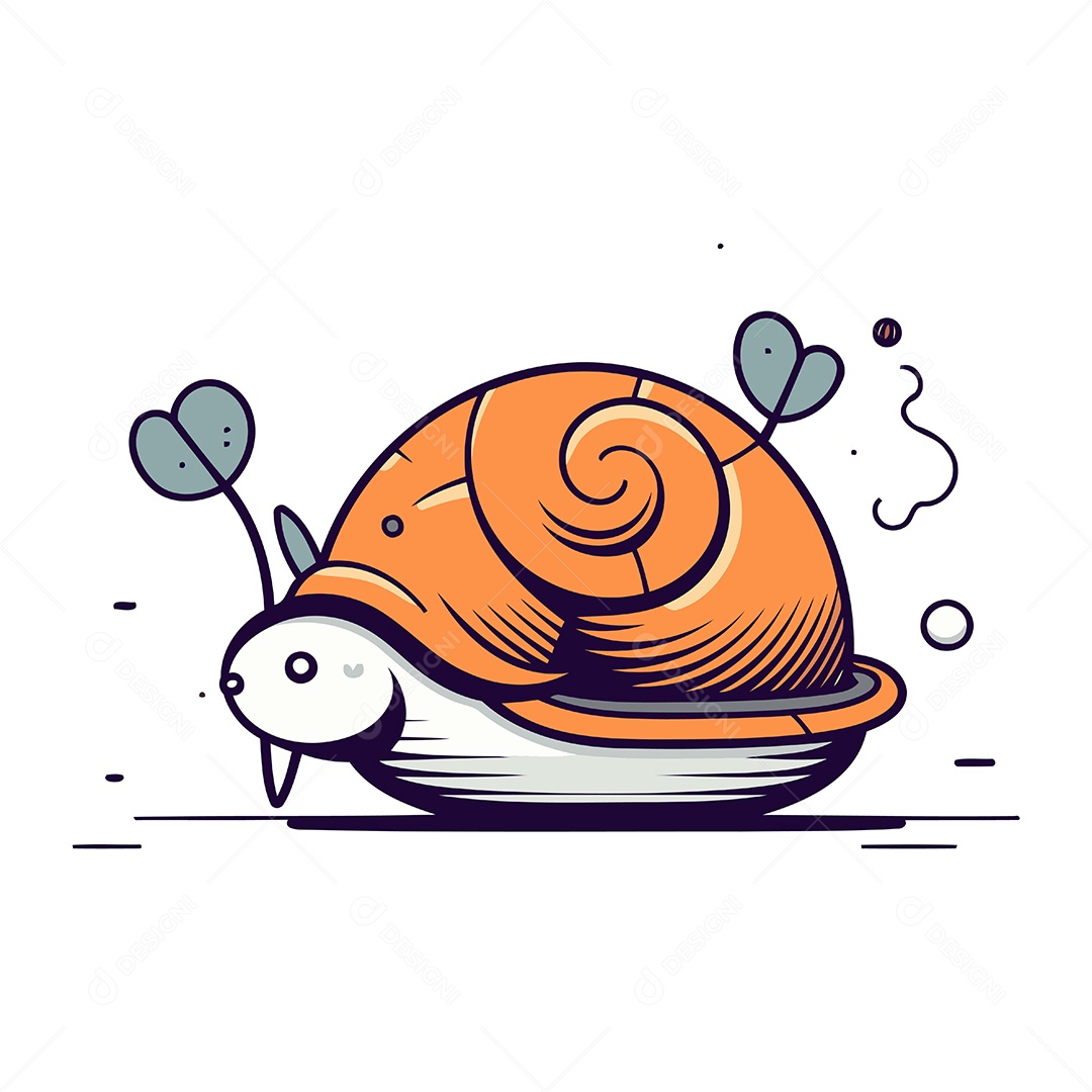 Caracol de Desenho Animado Ilustração Vetor EPS