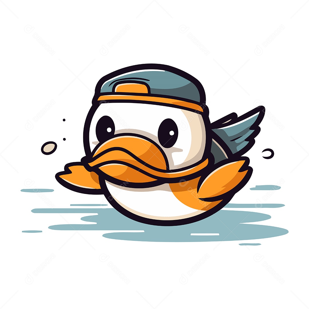 Pato de Desenho Animado Ilustração Vetor EPS