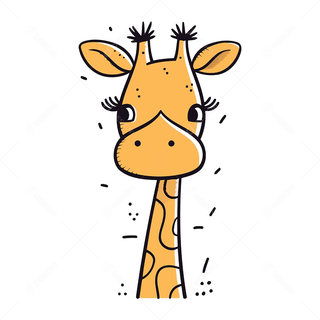 Girafa de Desenho Animado Ilustração Vetor EPS