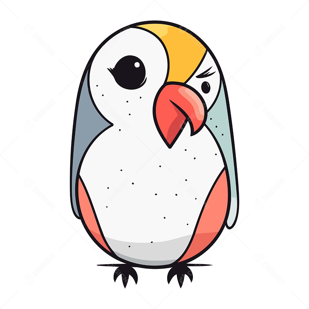 Pinguim de Desenho Animado Ilustração Vetor EPS