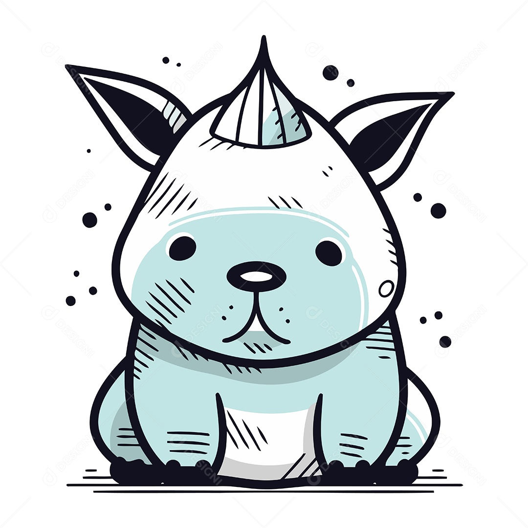 Unicórnio de Desenho Animado Ilustração Vetor EPS