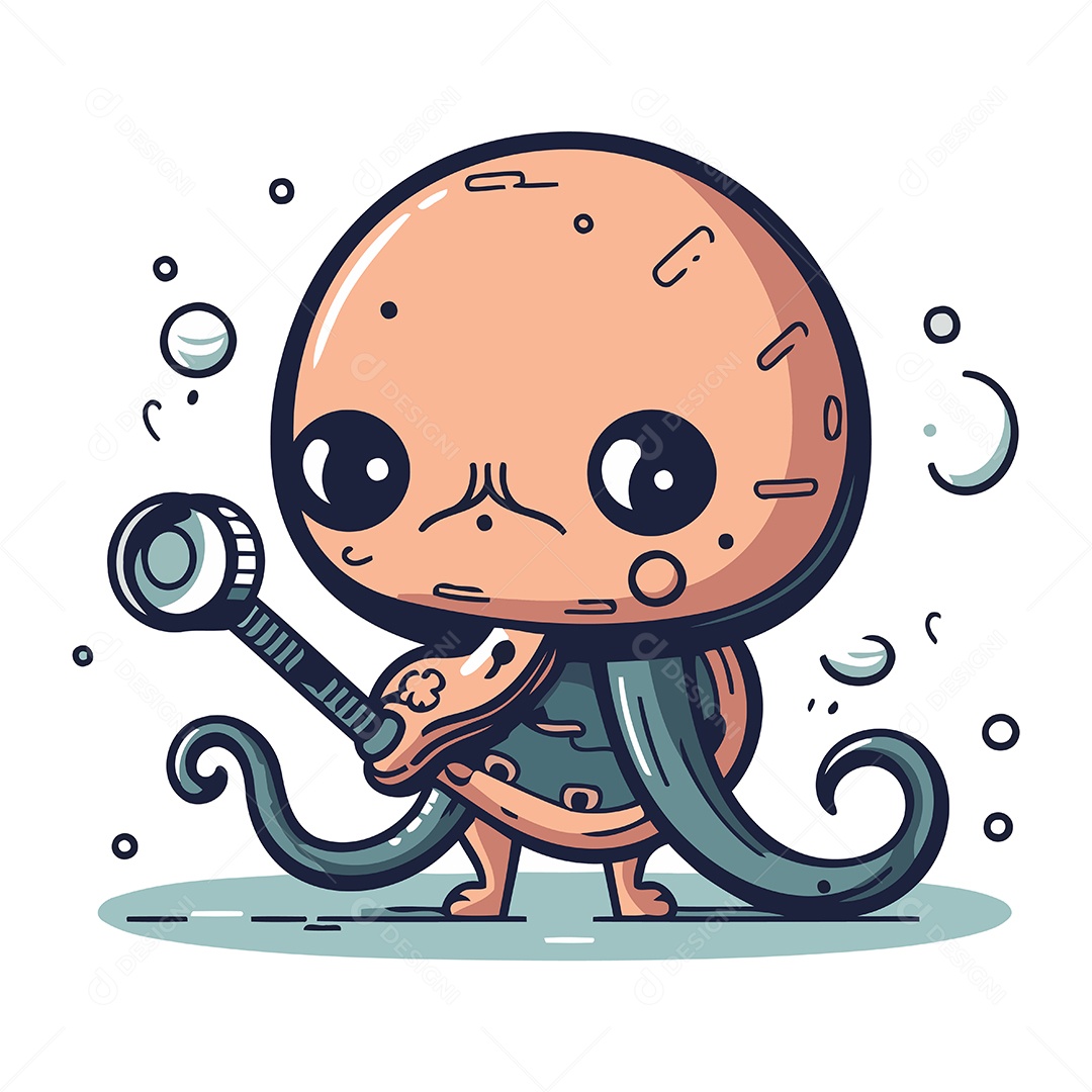 Polvo de Desenho Animado Ilustração Vetor EPS