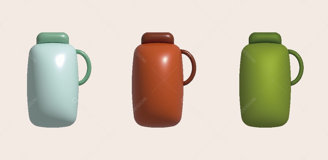 Garrafa de Café Ilustração 3D Vetor EPS