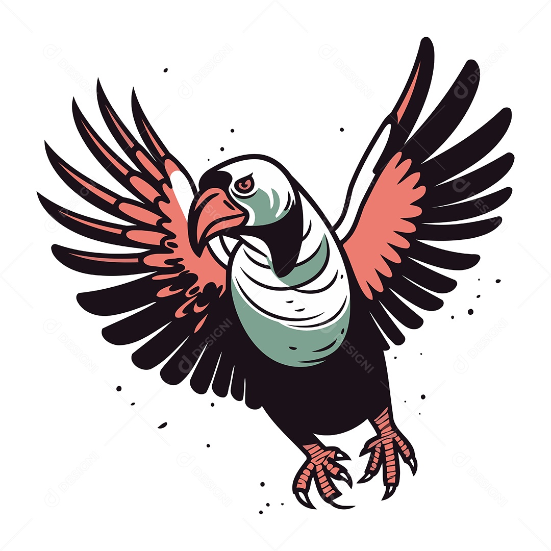 Águia de Desenho Animado Ilustração Vetor EPS