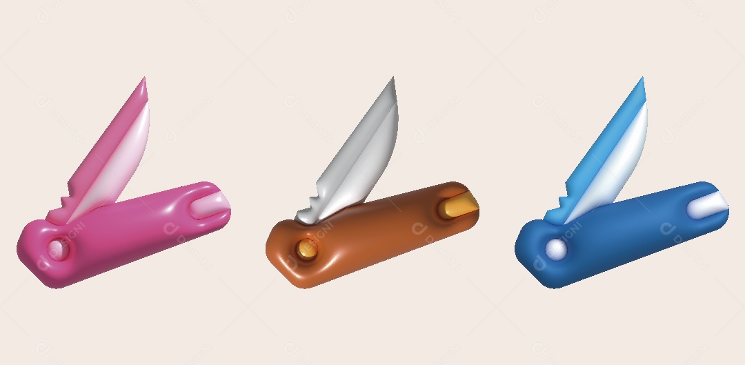 Canivete Ilustração 3D Vetor EPS