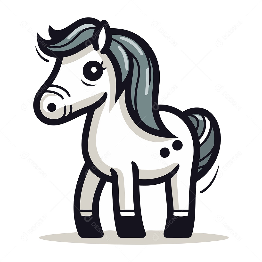 Cavalo de Desenho Animado Ilustração Vetor EPS