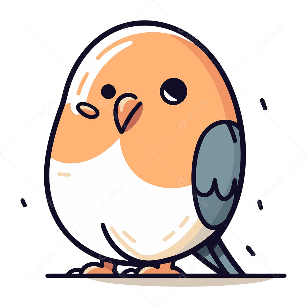 Pássaro Fofo de Desenho Animado Ilustração Vetor EPS