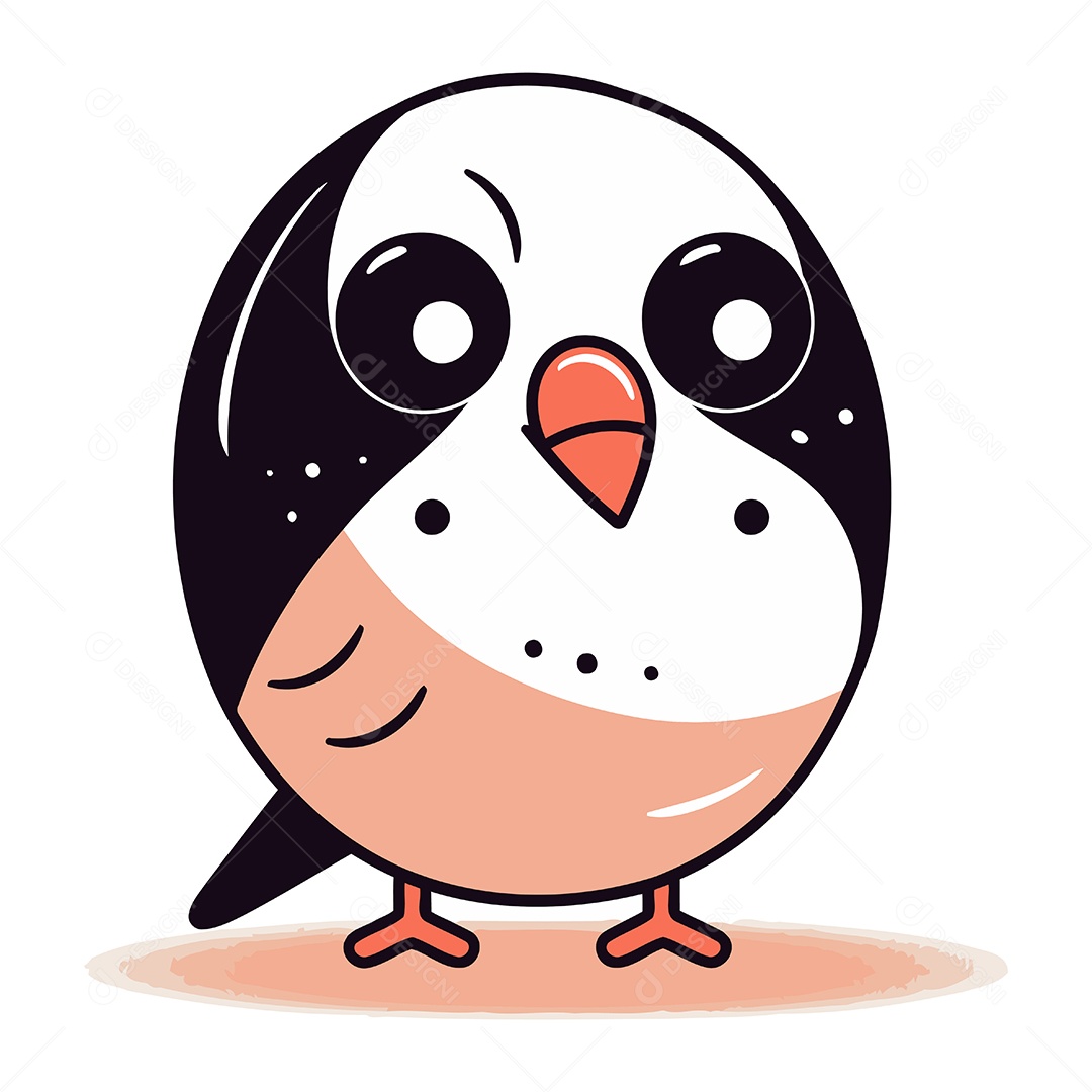 Pinguim de Desenho Animado Ilustração Vetor EPS