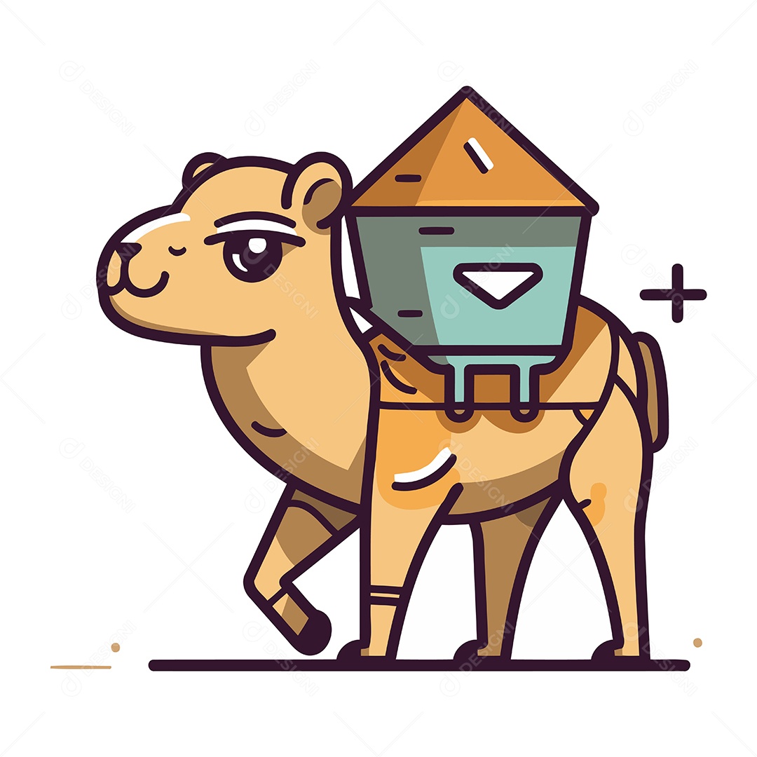 Camelo de Desenho Animado Ilustração Vetor EPS