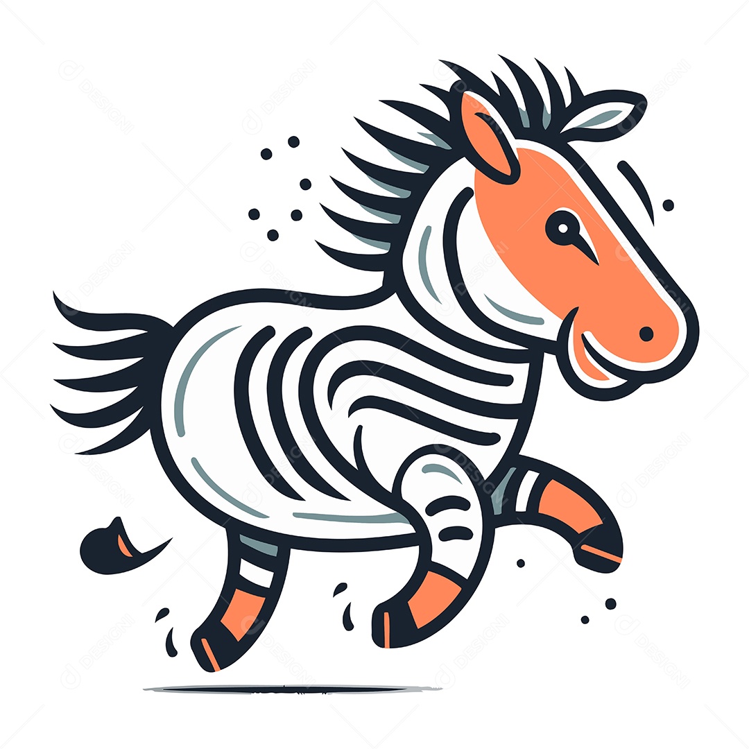 Zebra de Desenho Animado Ilustração Vetor EPS