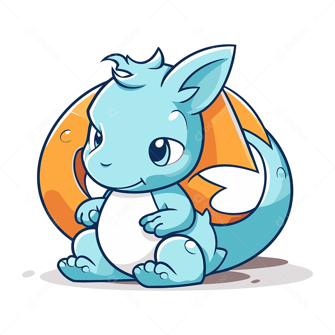 Dragão de Desenho Animado Ilustração Vetor EPS