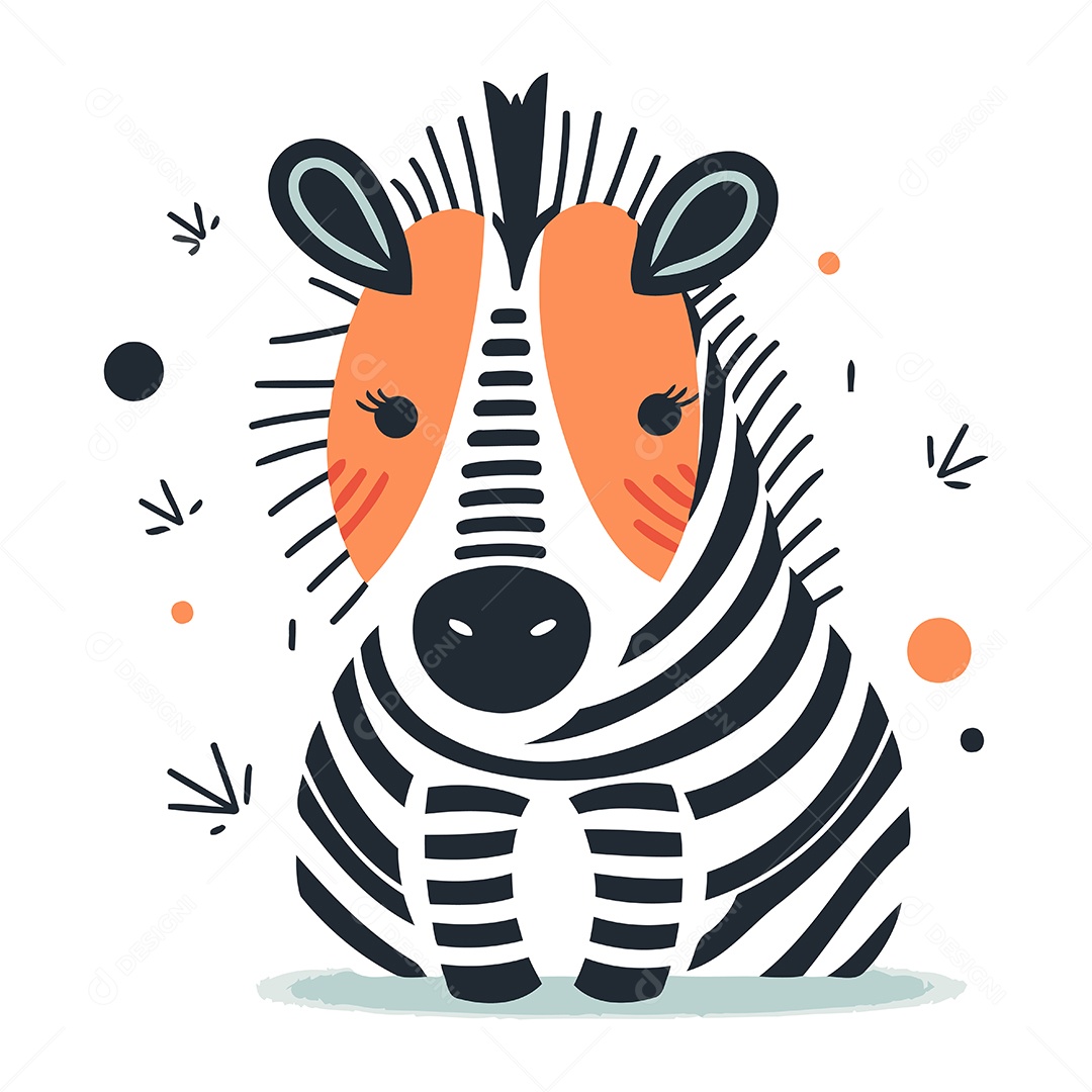 Zebra de Desenho Animado Ilustração Vetor EPS