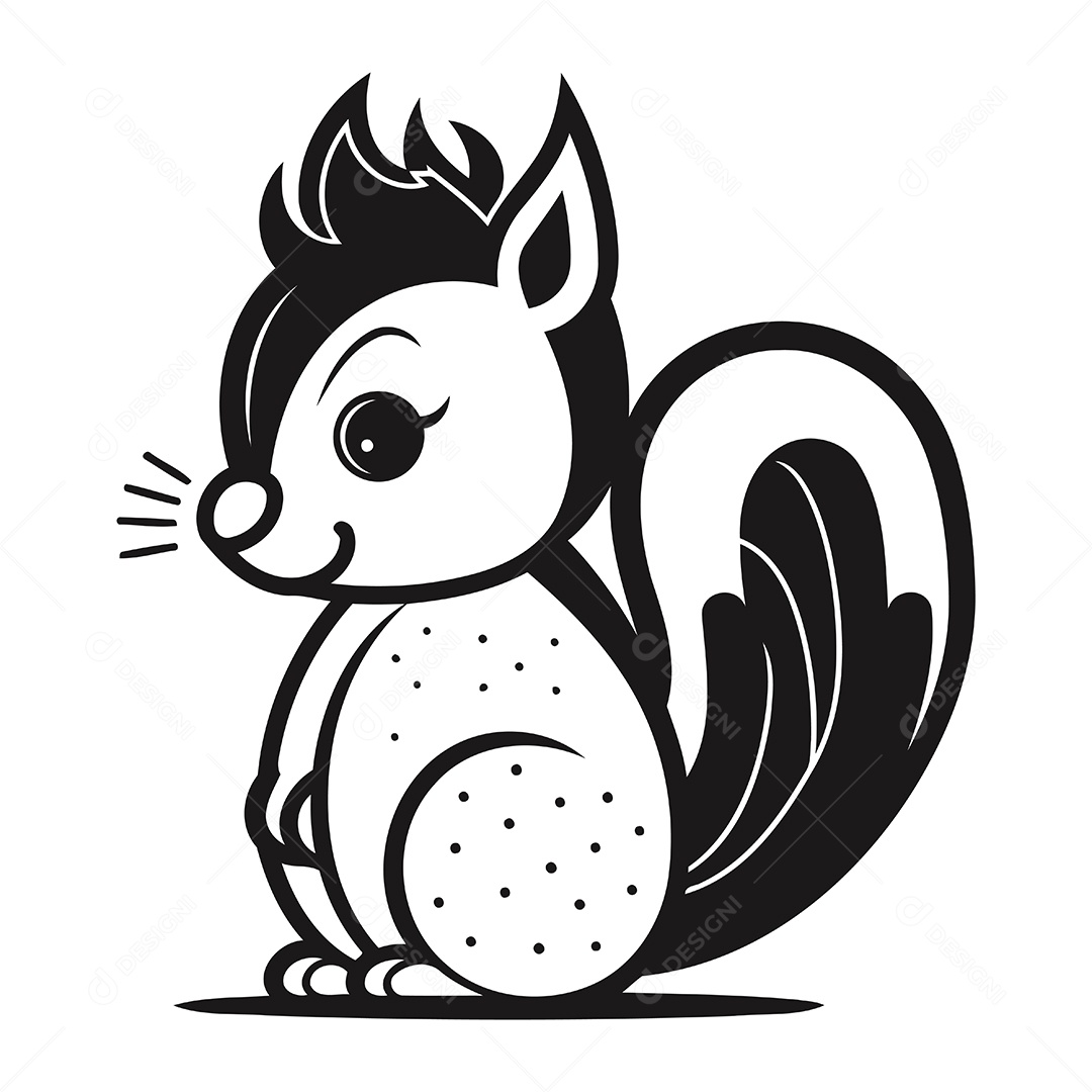 Esquilo de Desenho Animado Ilustração Vetor EPS