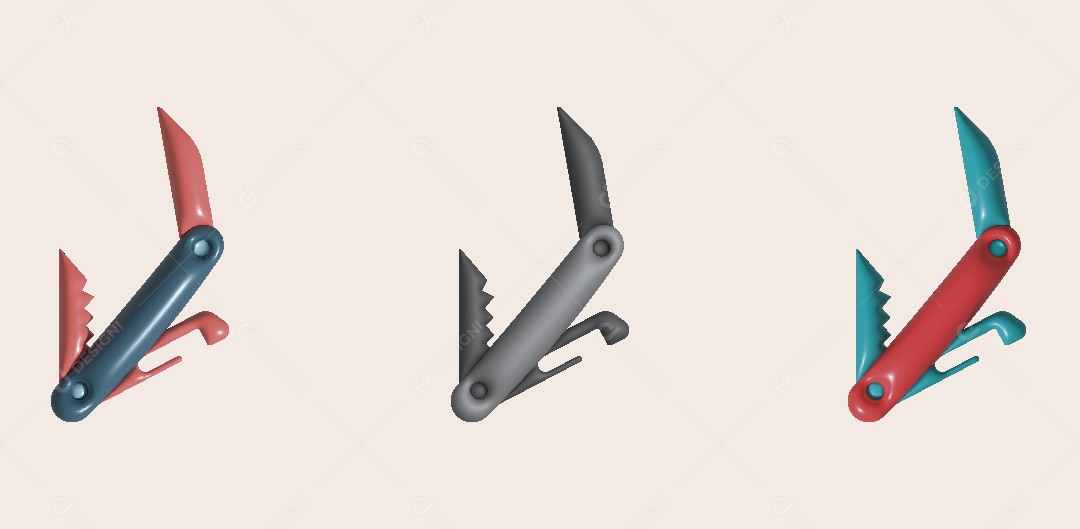 Canivete Suíço Ilustração 3D Vetor EPS