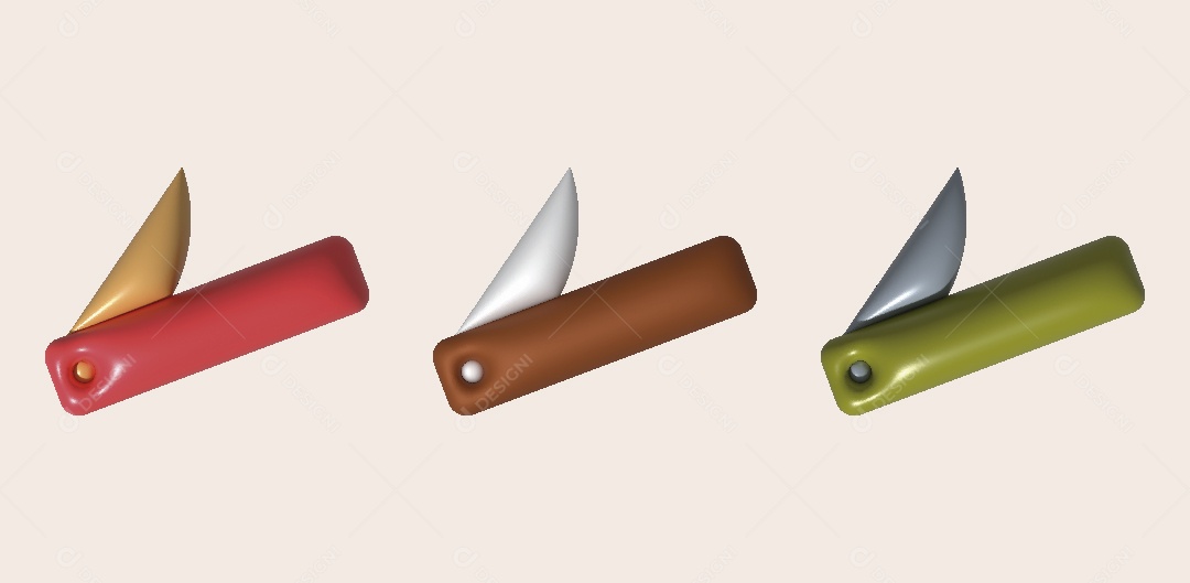 Canivete Ilustração 3D Vetor EPS