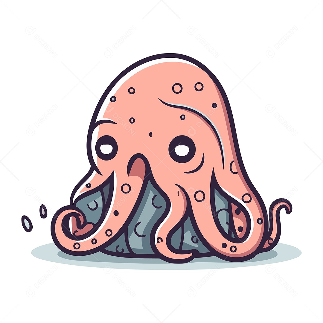 Polvo de Desenho Animado Ilustração Vetor EPS