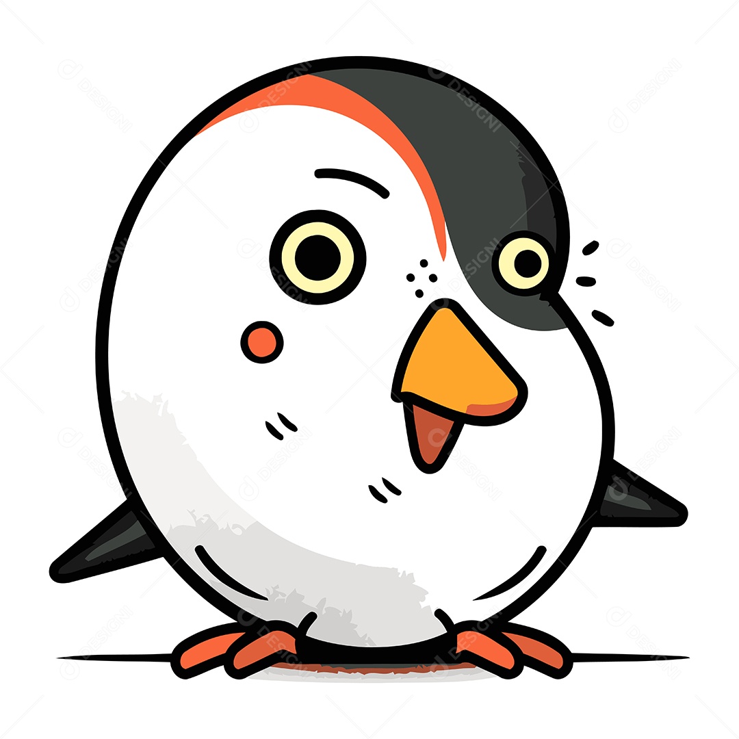 Pinguim de Desenho Animado Ilustração Vetor EPS