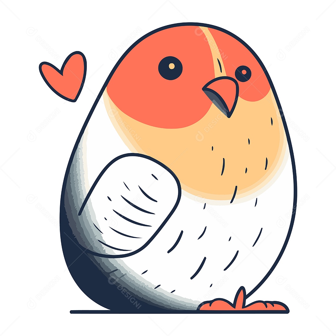 Passarinho Fofo de Desenho Animado Ilustração Vetor EPS