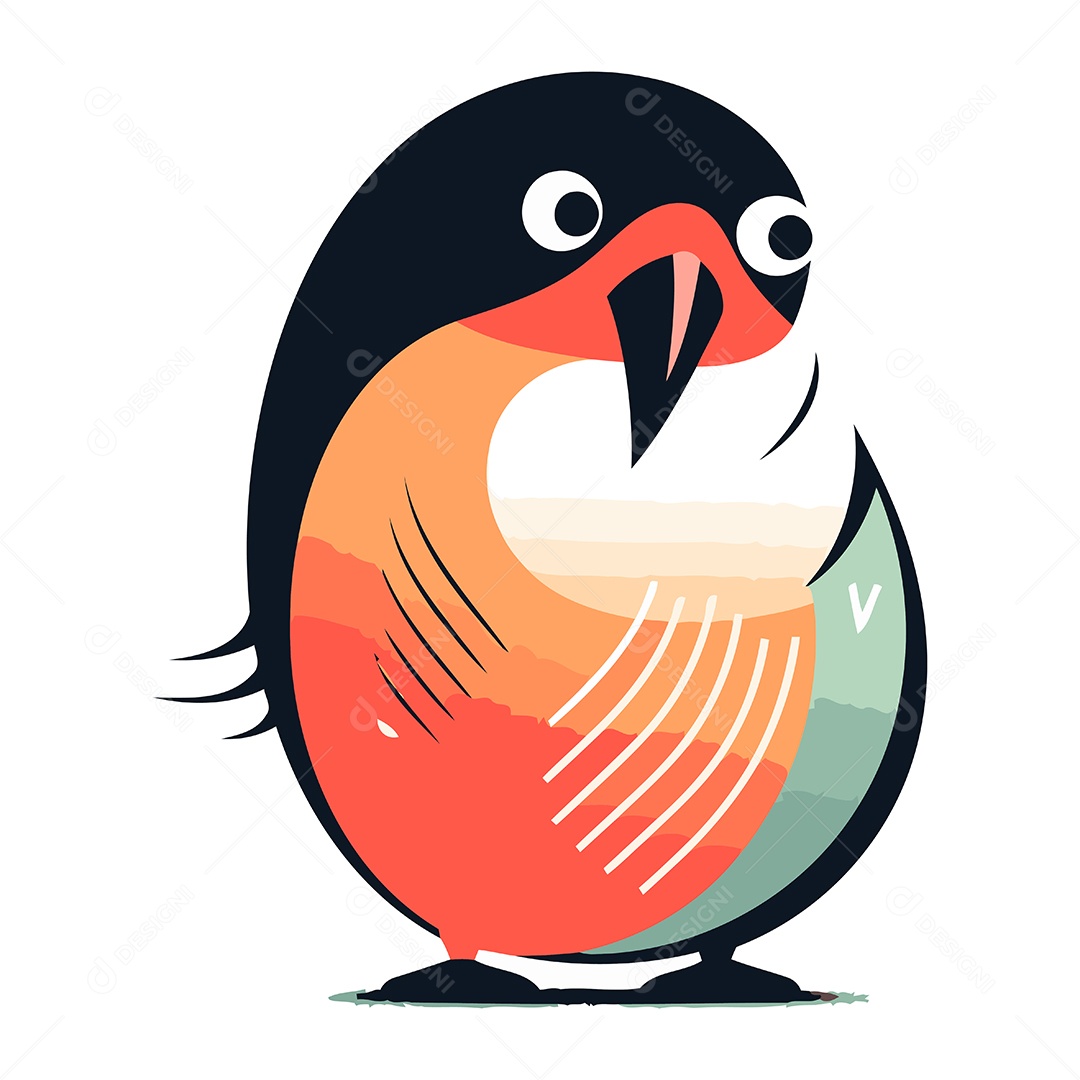 Pinguim de Desenho Animado Ilustração Vetor EPS