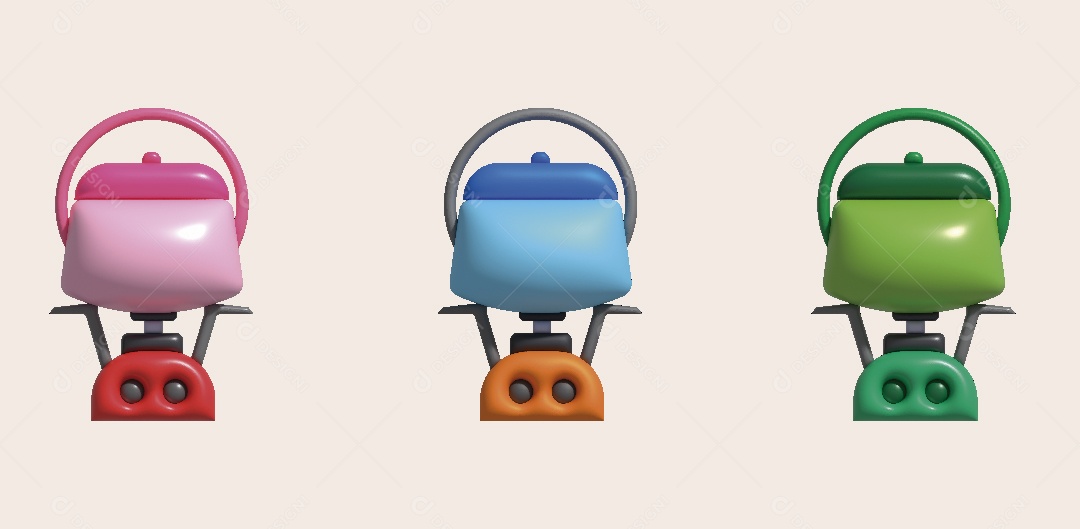 Fogão de Acampamento Ilustração 3D Vetor EPS