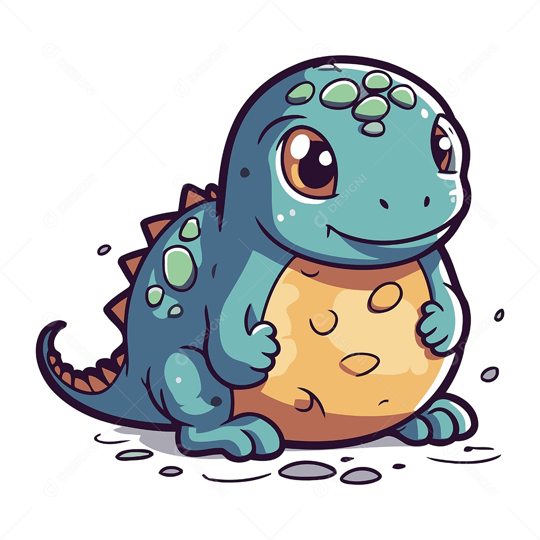 Dinossauro de Desenho Animado Ilustração Vetor EPS