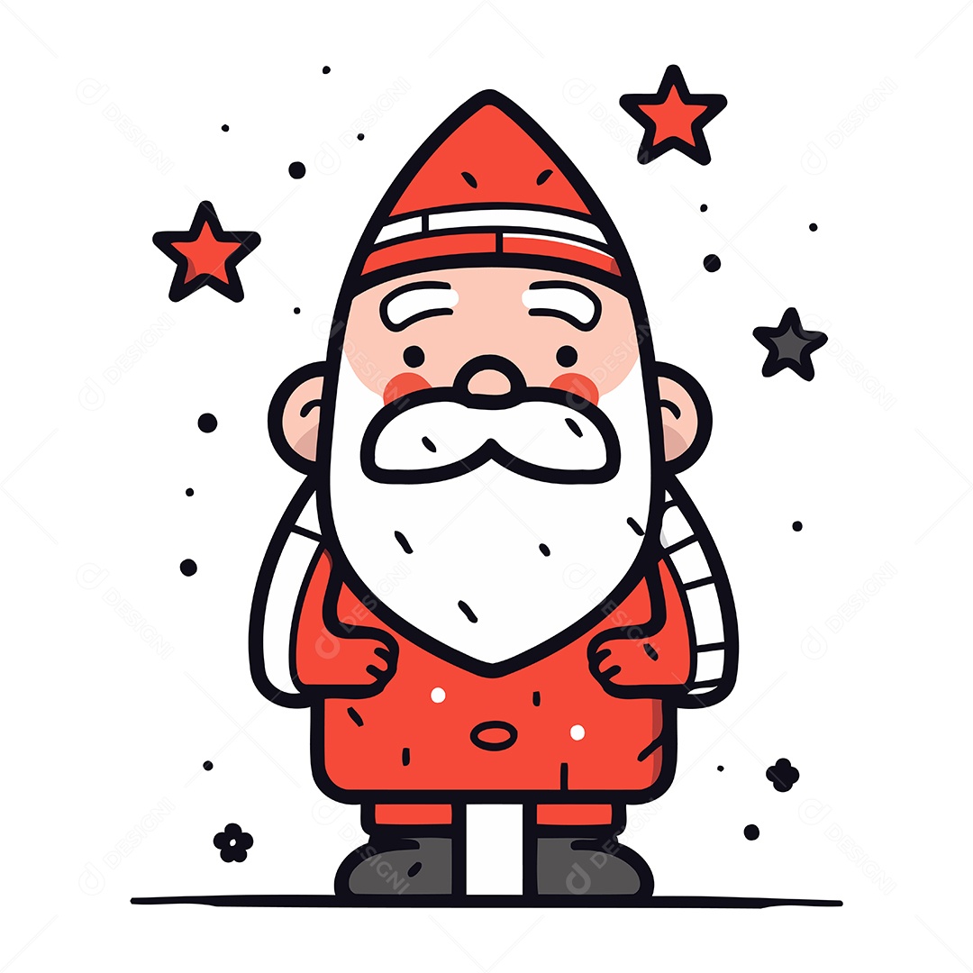 Papai Noel de Desenho Animado Ilustração Vetor EPS