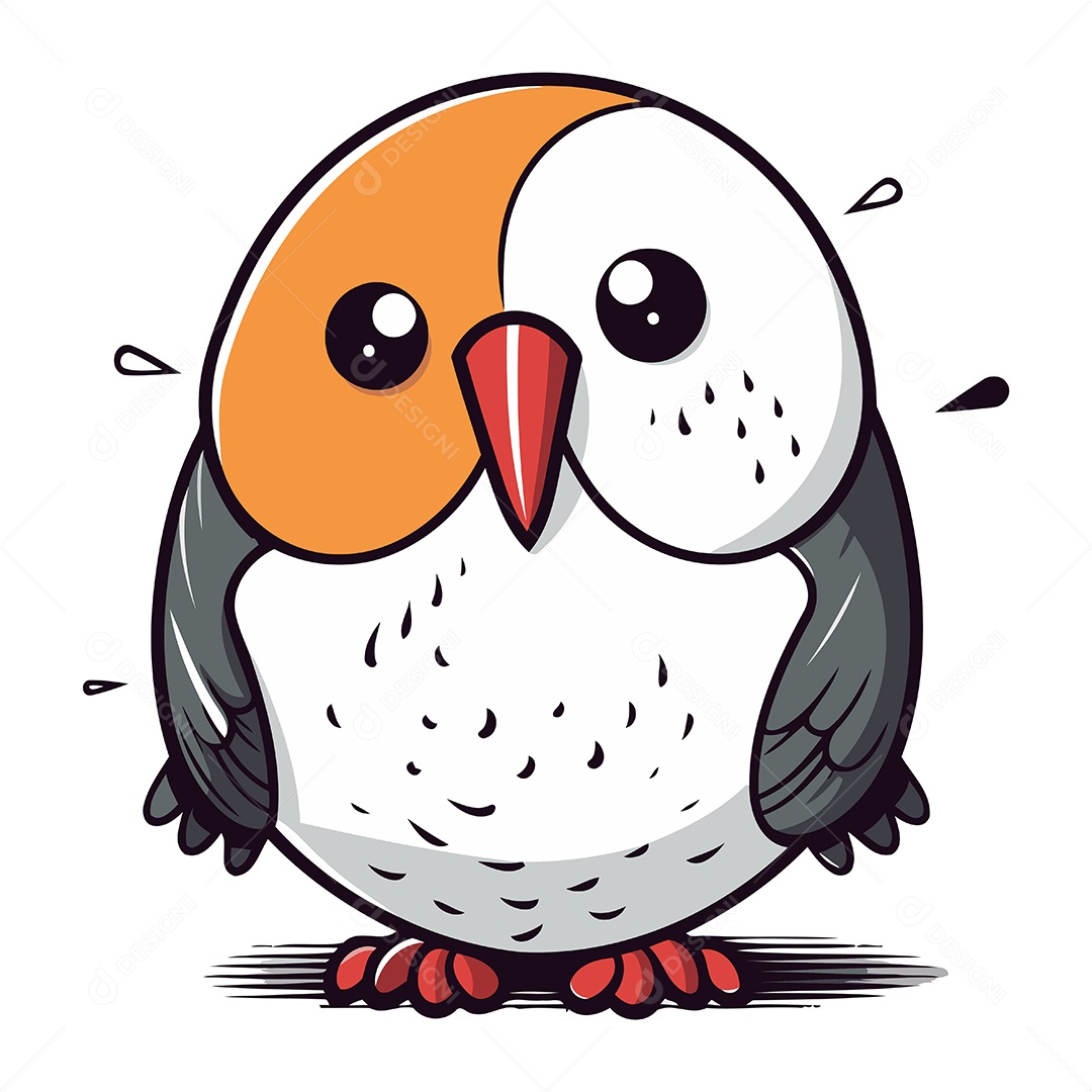 Pinguim de Desenho Animado Ilustração Vetor EPS