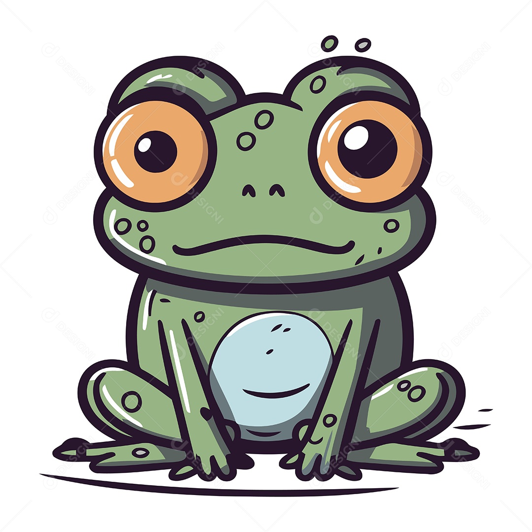 Sapo de Desenho Animado Ilustração Vetor EPS