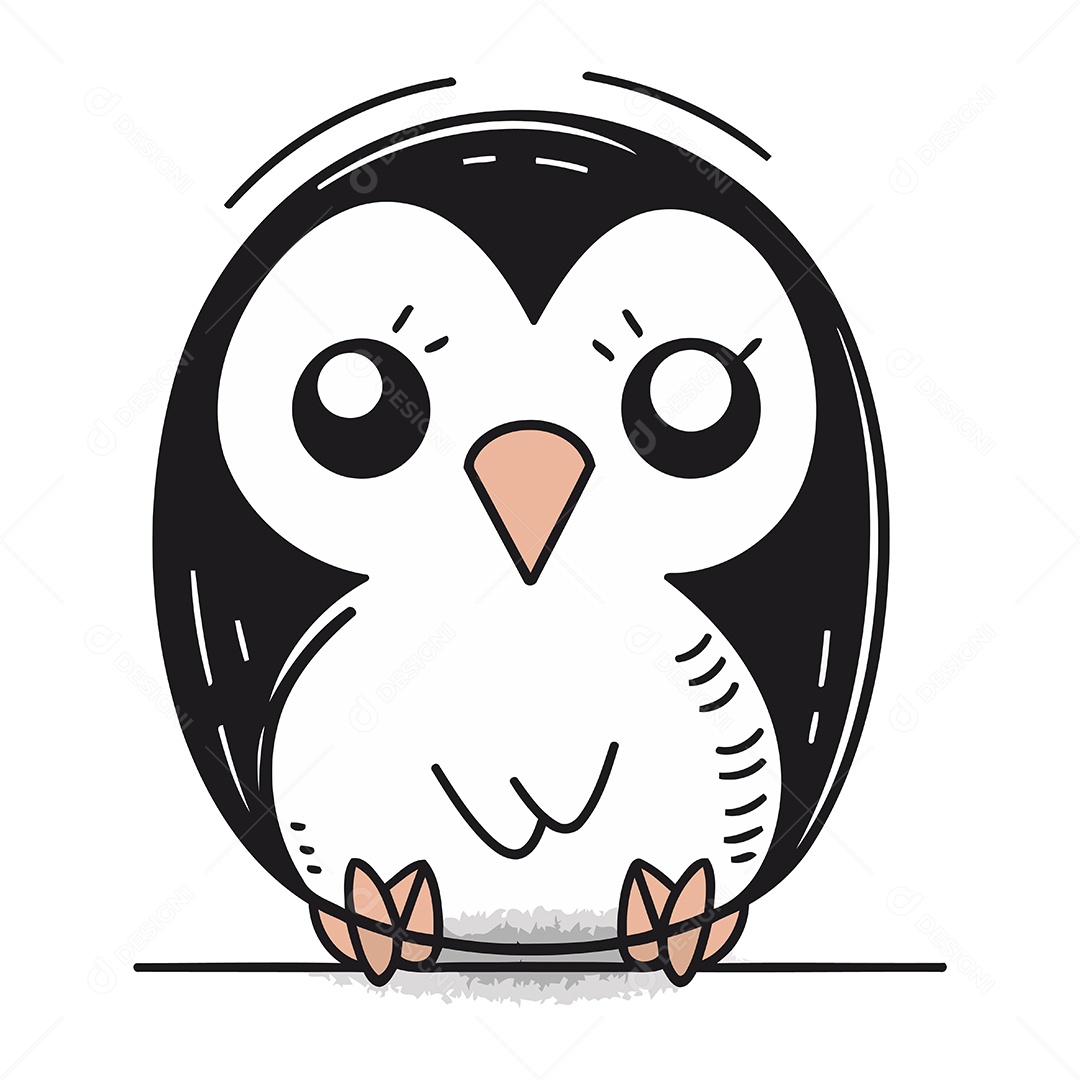 Pinguim de Desenho Animado Ilustração Vetor EPS