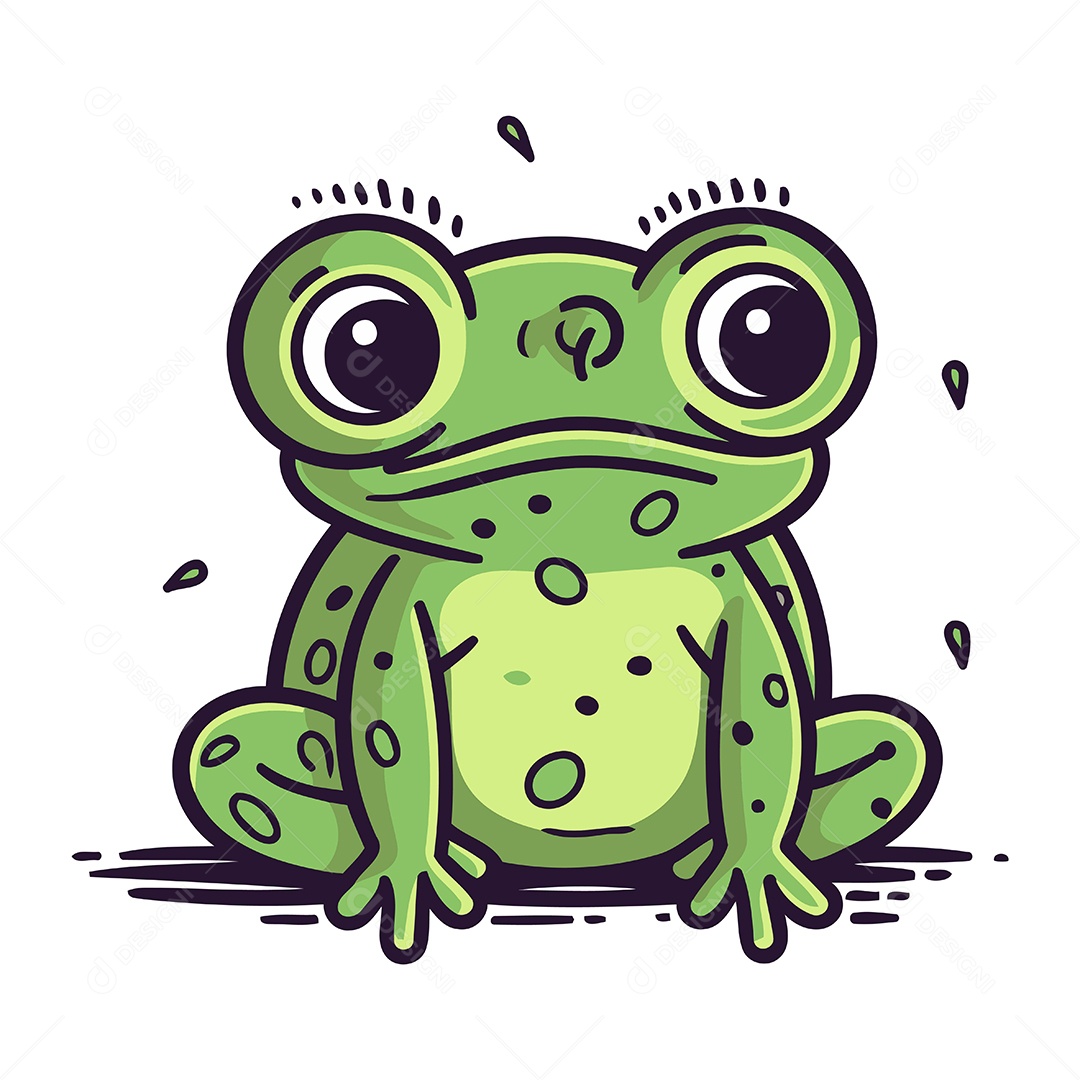 Sapo de Desenho Animado Ilustração Vetor EPS