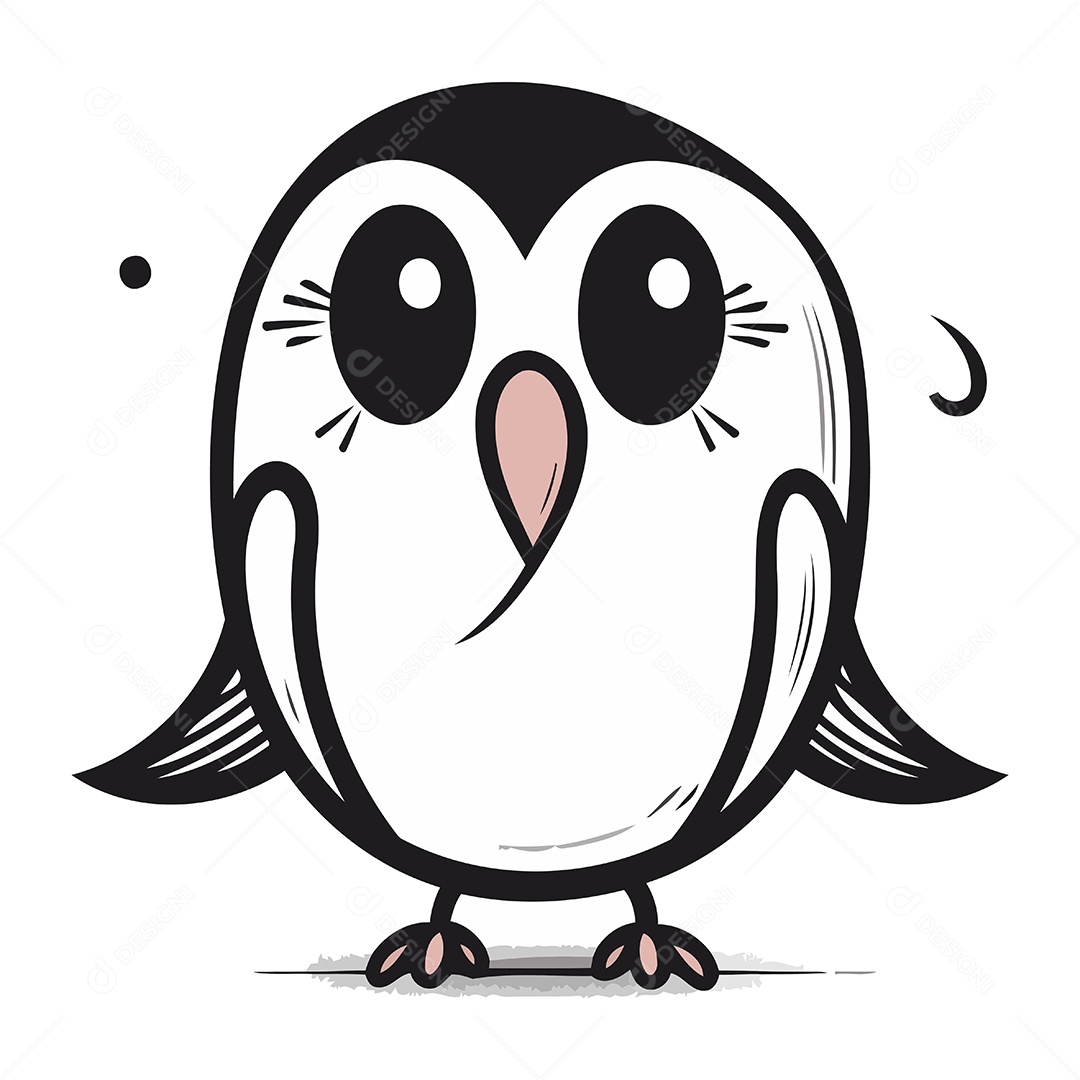 Coruja Bonitinha de Desenho Animado Ilustração Vetor EPS