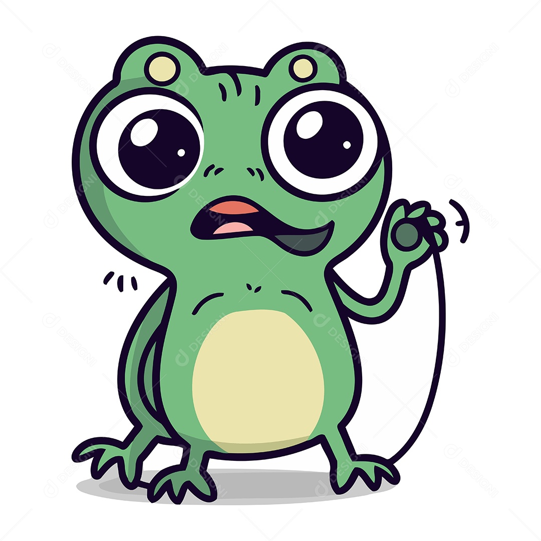 Sapo Engraçado de Desenho Animado Ilustração Vetor EPS