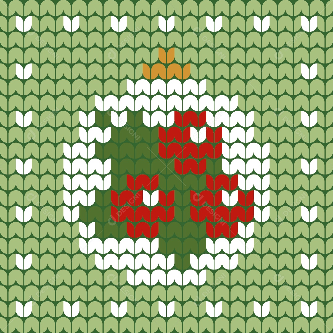 Tricô Natalino Bola de Natal Ilustração Vetor EPS