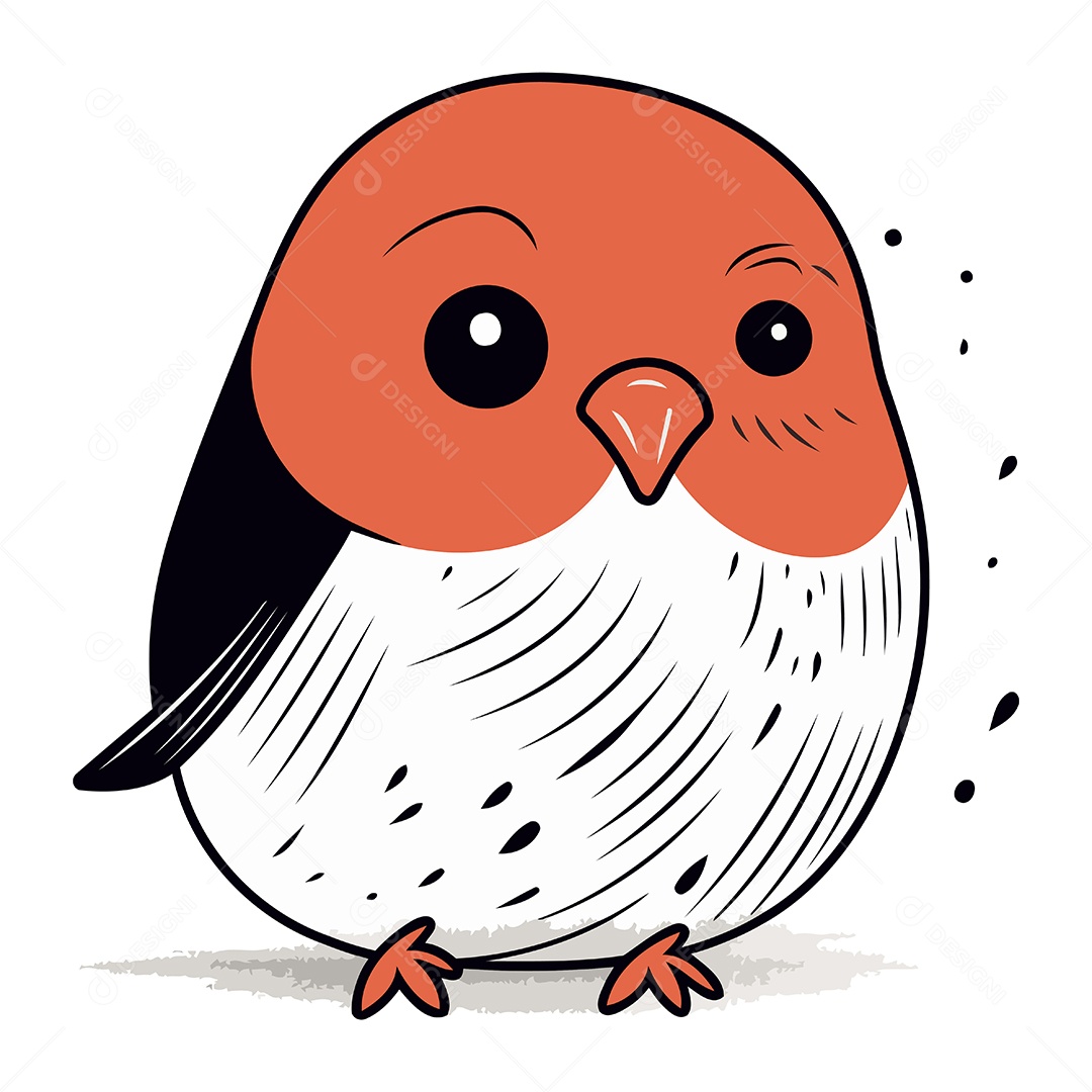 Pássaro Dom Fafe de Desenho Animado Ilustração Vetor EPS