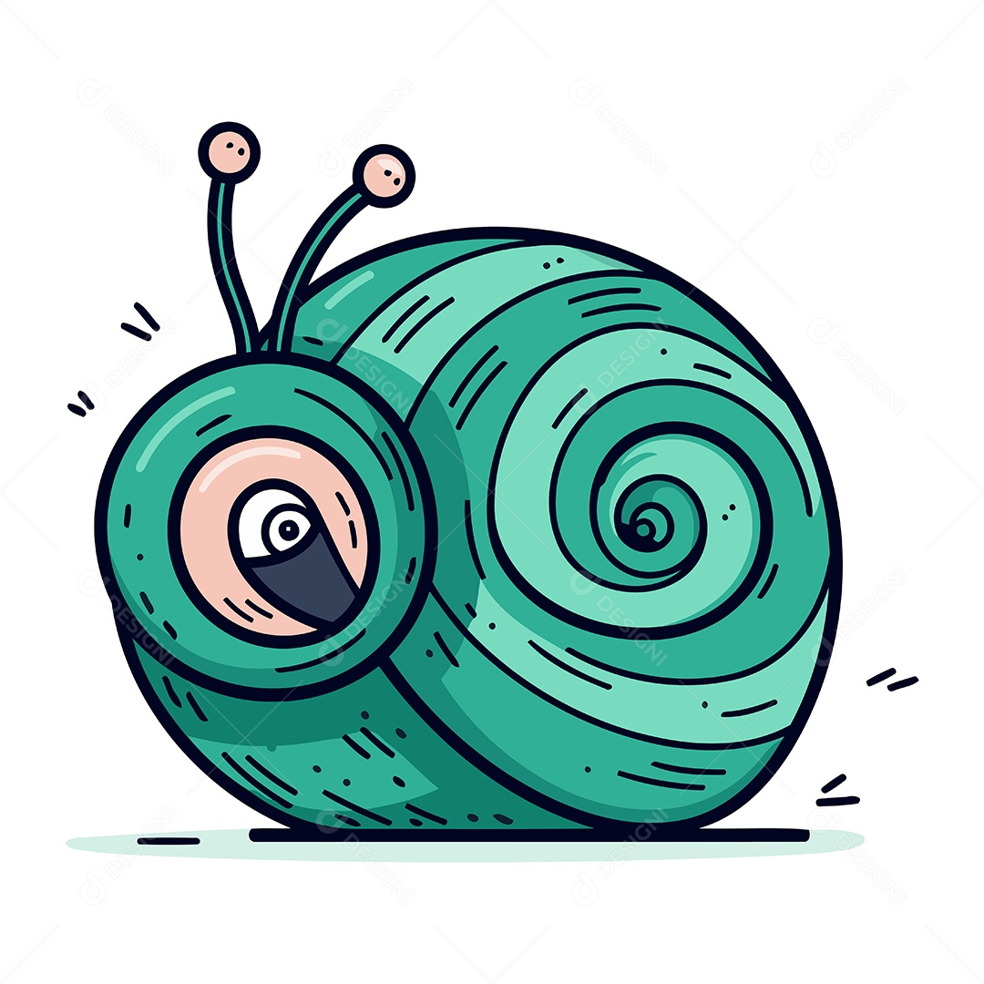 Caracol de Desenho Animado Ilustração Vetor EPS
