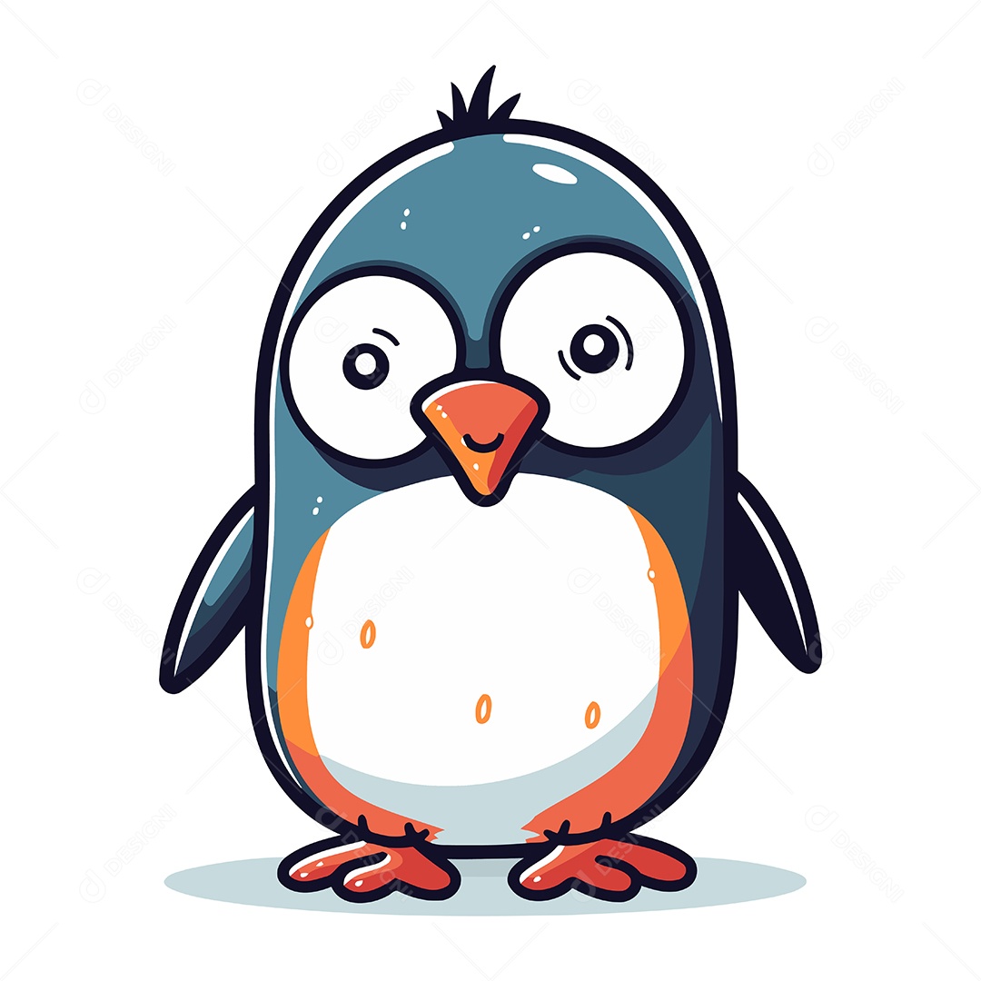 Pinguim de Desenho Animado Ilustração Vetor EPS