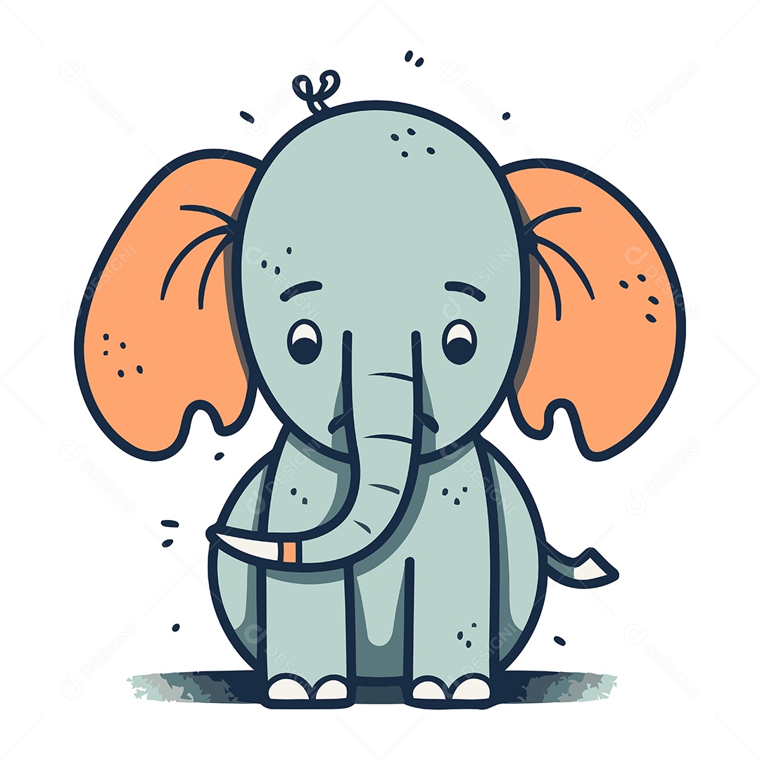 Elefante de Desenho Animado Ilustração Vetor EPS