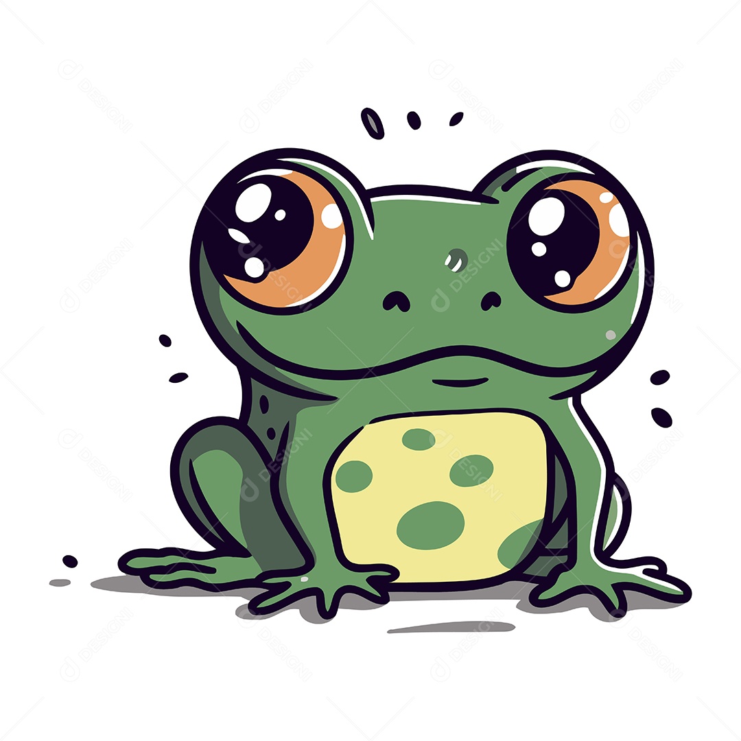 Sapo de Desenho Animado Ilustração Vetor EPS
