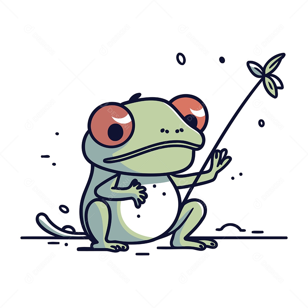 Sapo de Desenho Animado Ilustração Vetor EPS