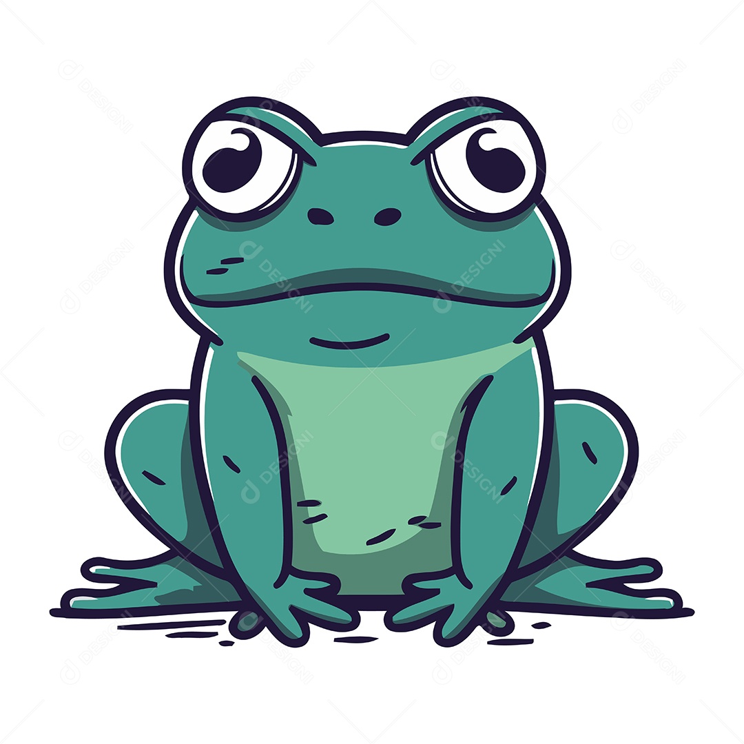 Sapo de Desenho Animado Ilustração Vetor EPS