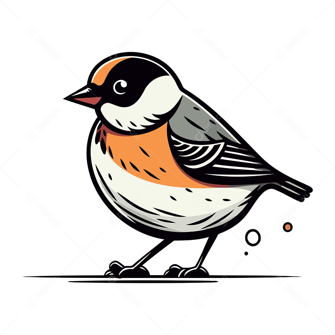 Pássaro Dom Fafe de Desenho Animado Ilustração Vetor EPS