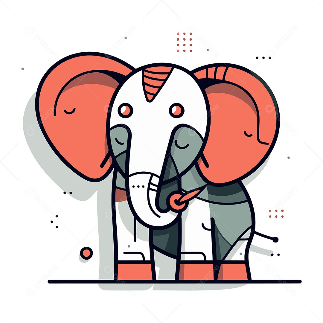 Elefante de Desenho Animado Ilustração Vetor EPS