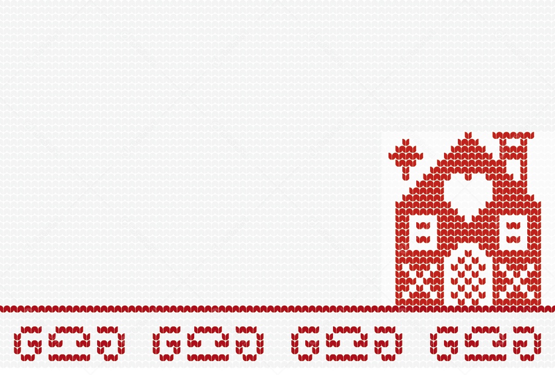 Tricô Casa Natalina Ilustração Vetor EPS