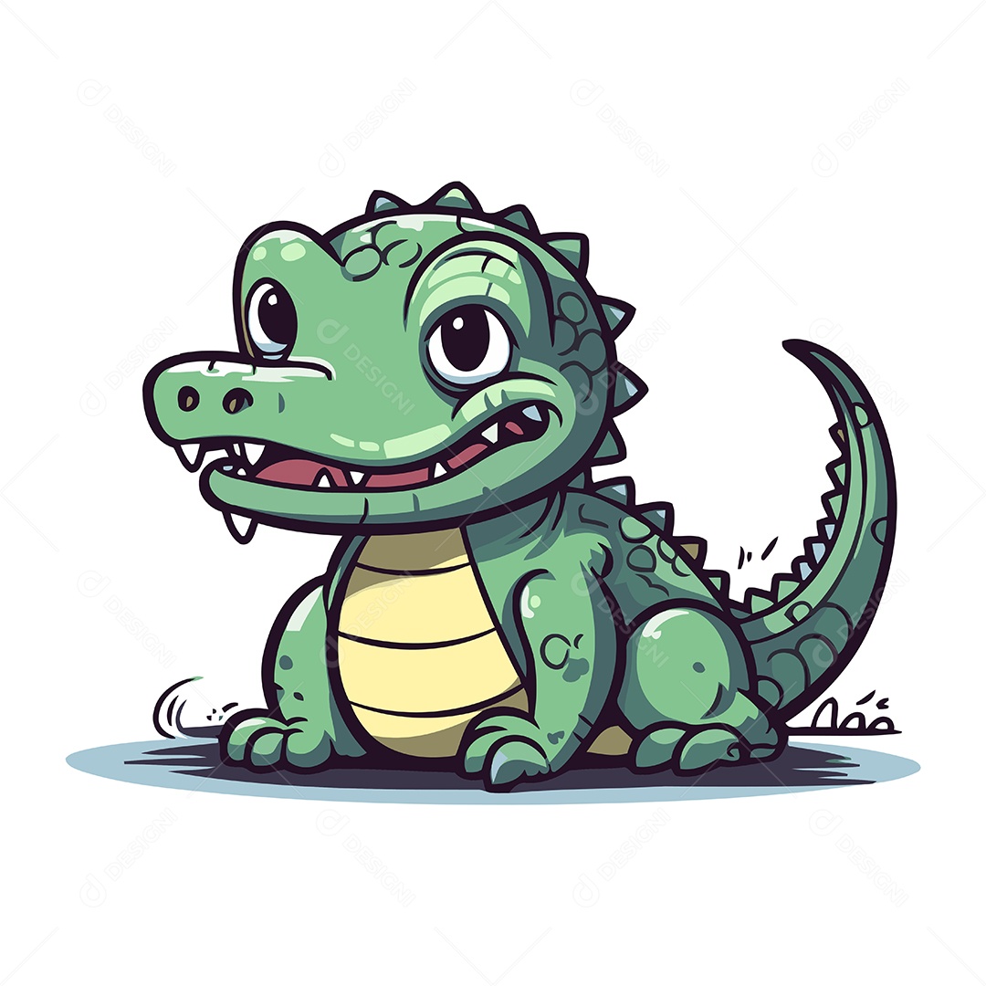 Crocodilo de Desenho Animado Ilustração Vetor EPS