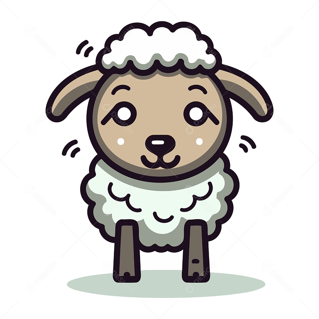Ovelha de Desenho Animado Ilustração Vetor EPS