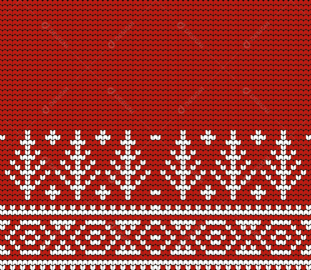 Tricô Decoração Natalina Ilustração Vetor EPS
